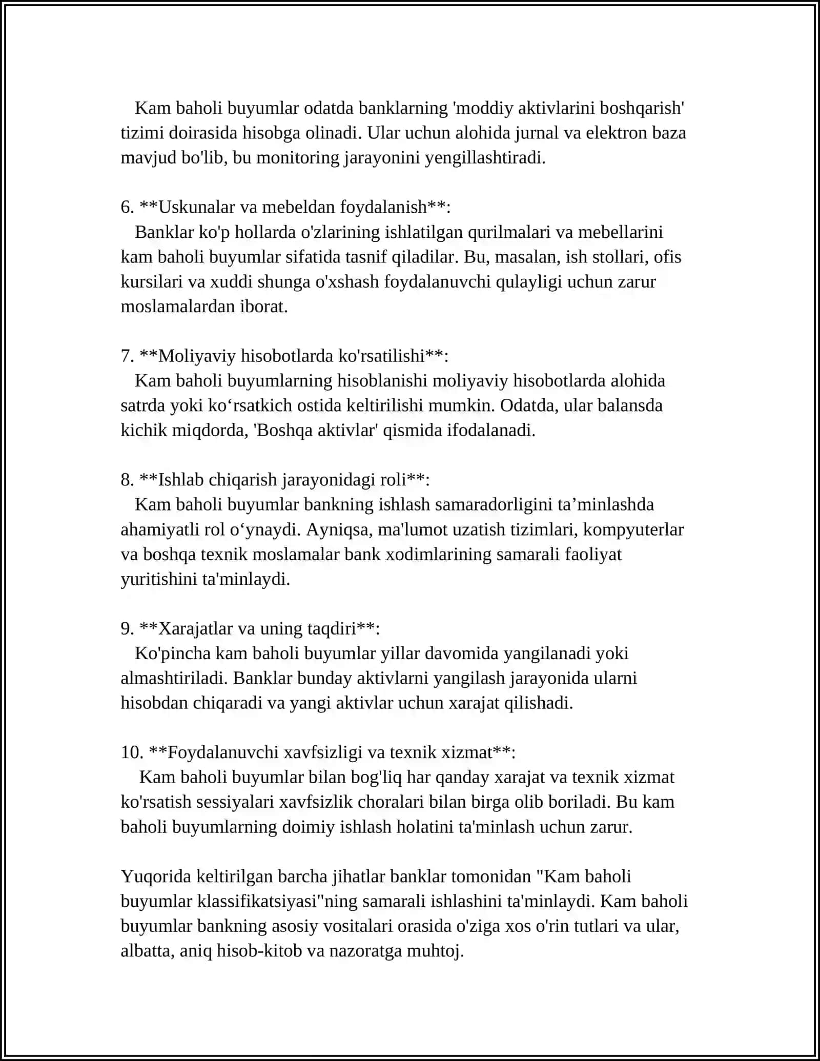 BANKLARDA KAM BAHOLIY VA TEZ ESKRUVCHAN BUYUMLAR ROʻYXATI 4