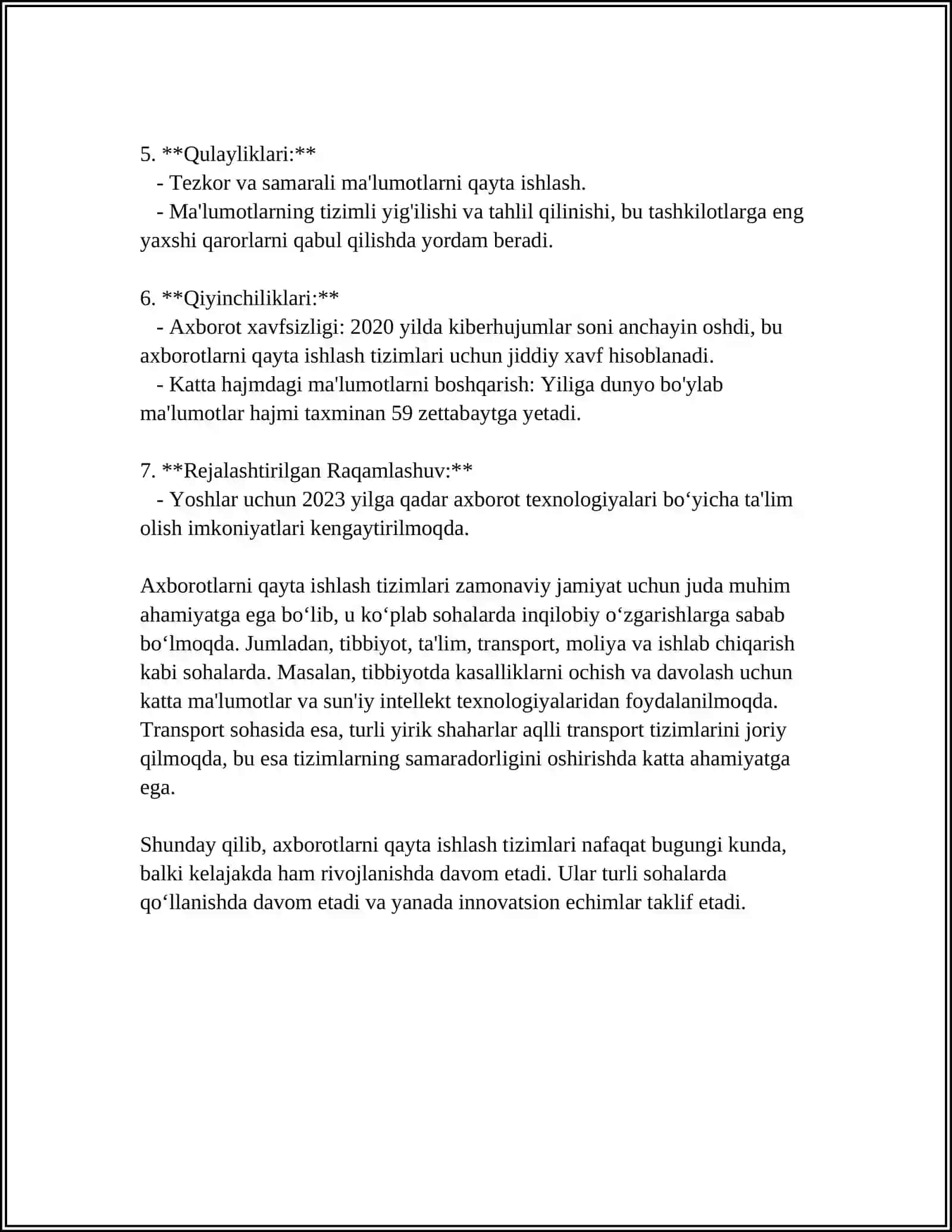 KATTA MALUMOTLARNI QAYTA ISHLASH TEXNALOGIYASI 4