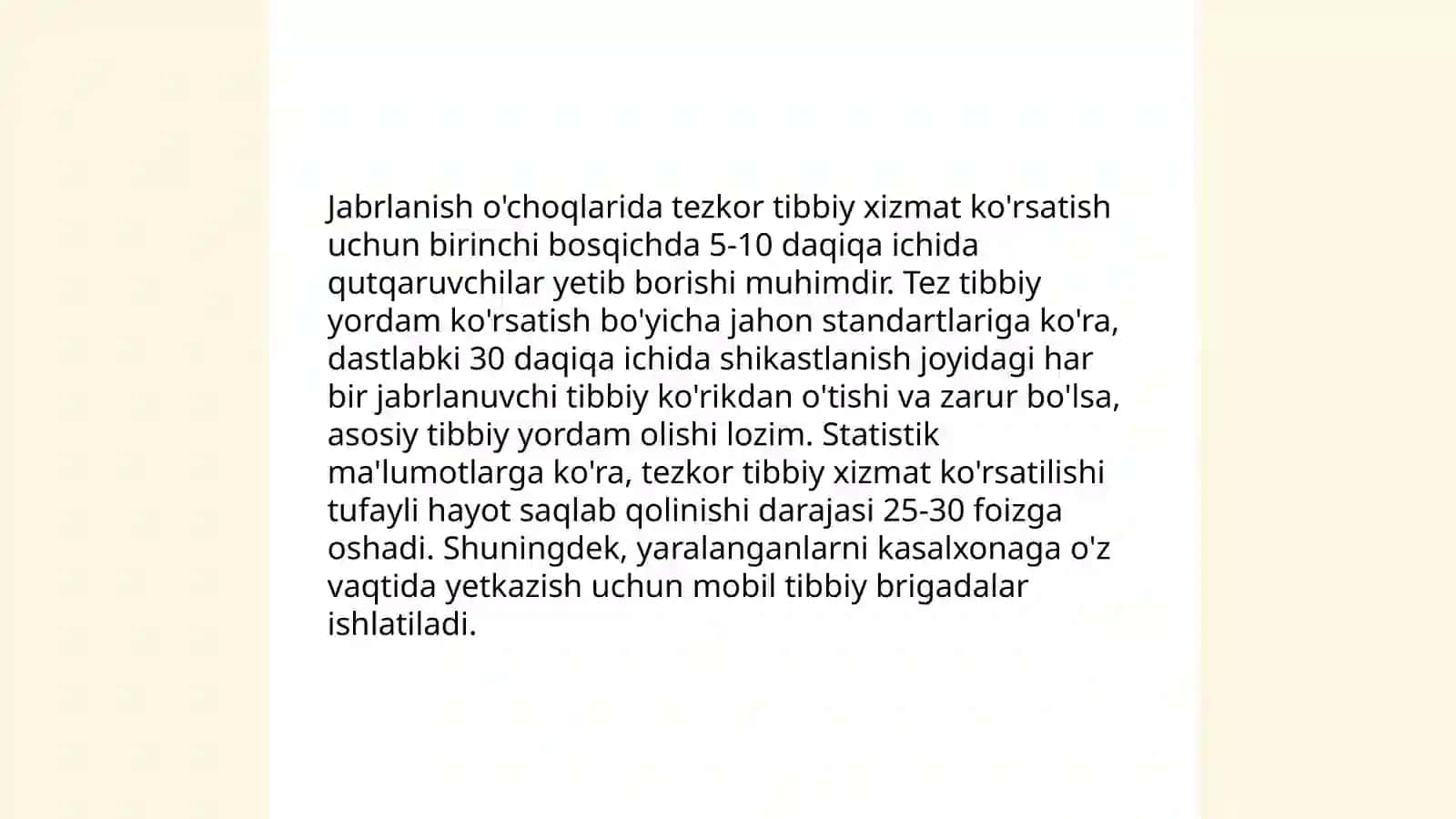 Favqulodda vaziyatlarda tibbiy yordam ko'rsatish tizimi 4