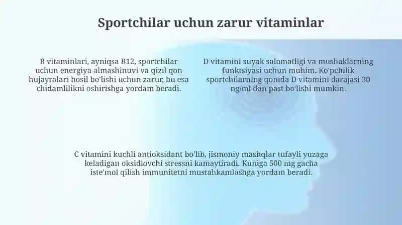 Vitaminlar sportchilar uchun 4