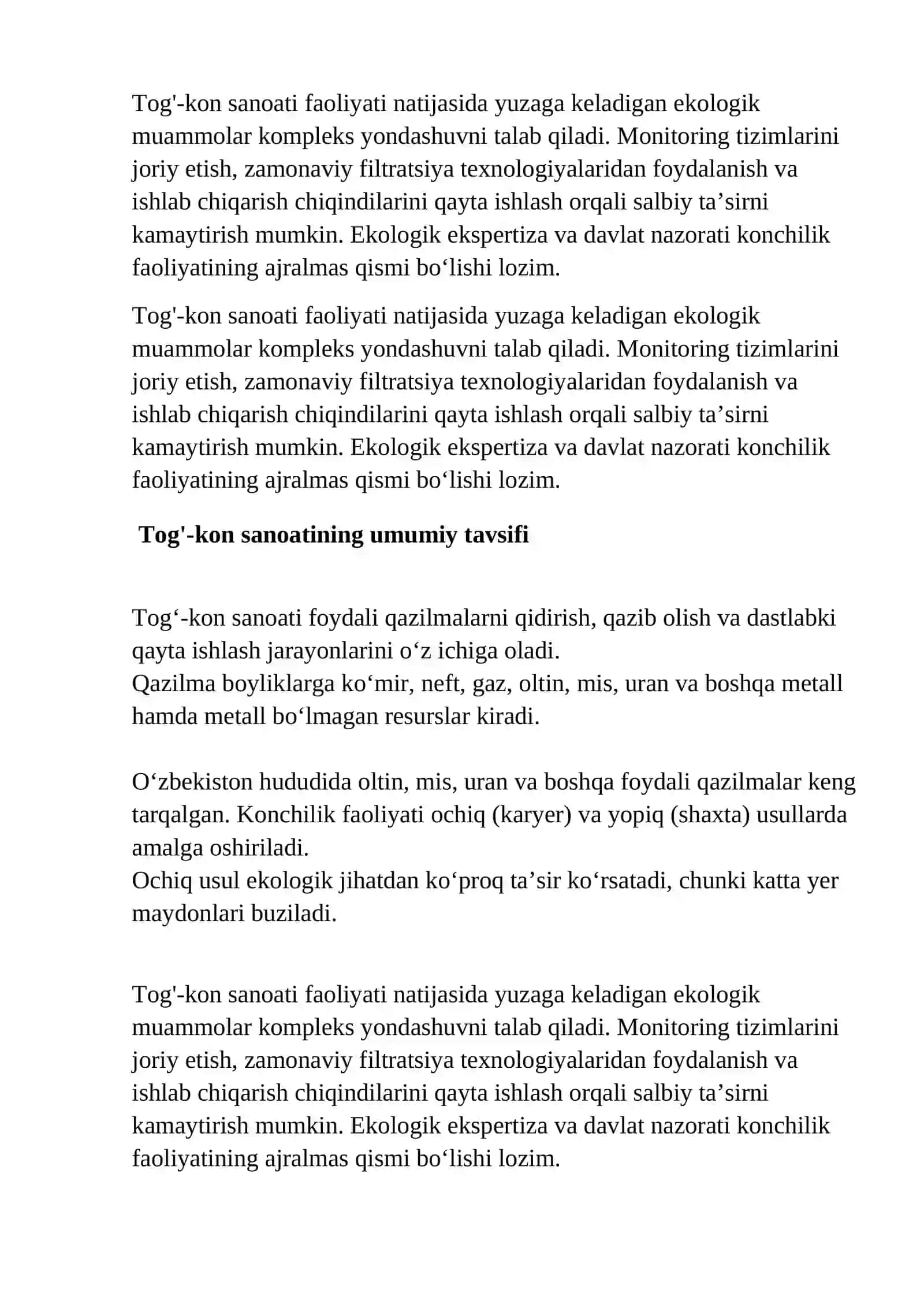 Tog'-kon sanoatining atrof muhitga ta'siri 4