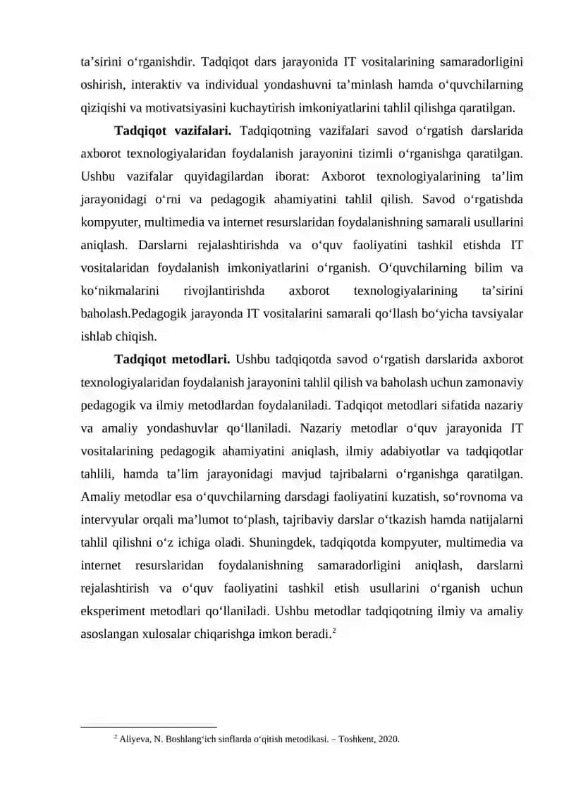 Savod o'rgatish darslarida axborot texnologiyalaridan foydalanish 4