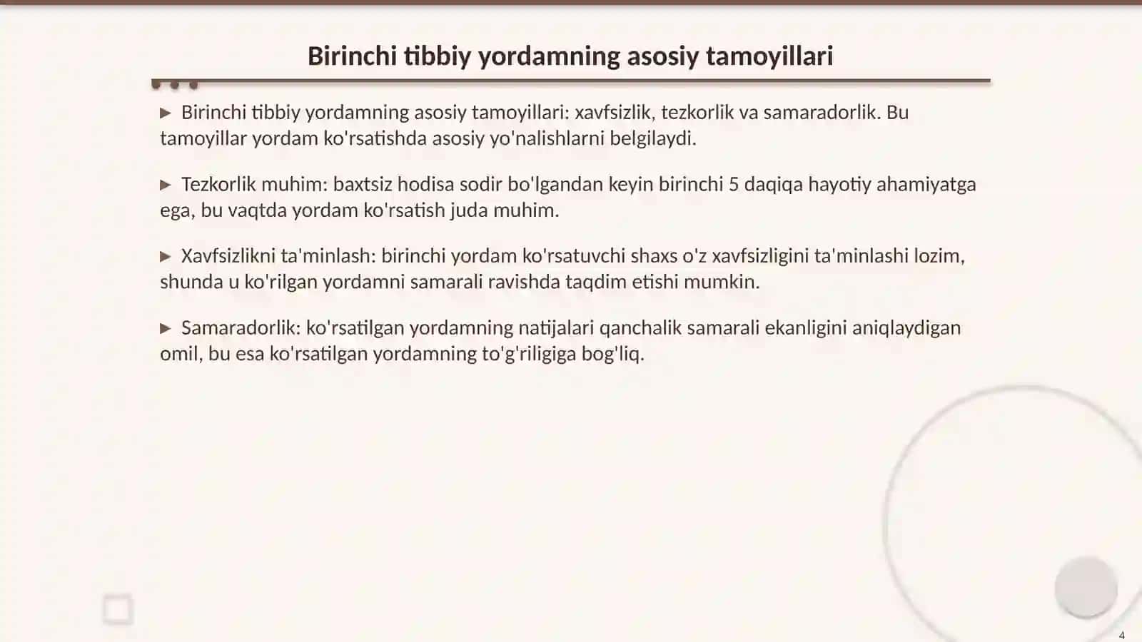 Ishlab chiqarish va yashash muhitida baxtsiz hodisalarda birinchi tibbiy yordam 4