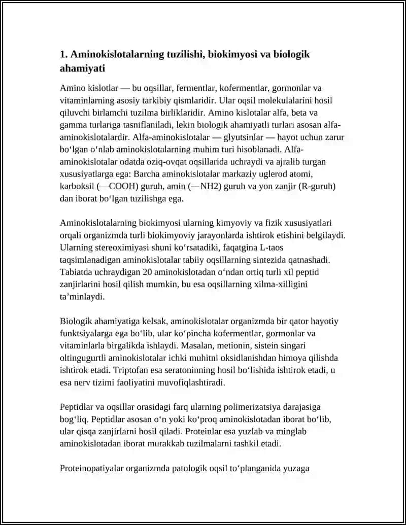 Aminokislotalar, Kofermentlar, Gormonlar va Vitaminlarning Tarkibiy Qismi Sifatida 4