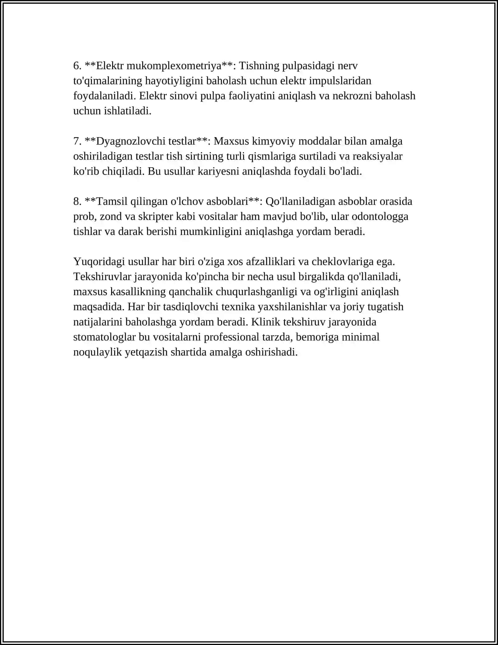 Tish qattiq to'qimasi kasalliklarida klinik tekshiruv usullari 4
