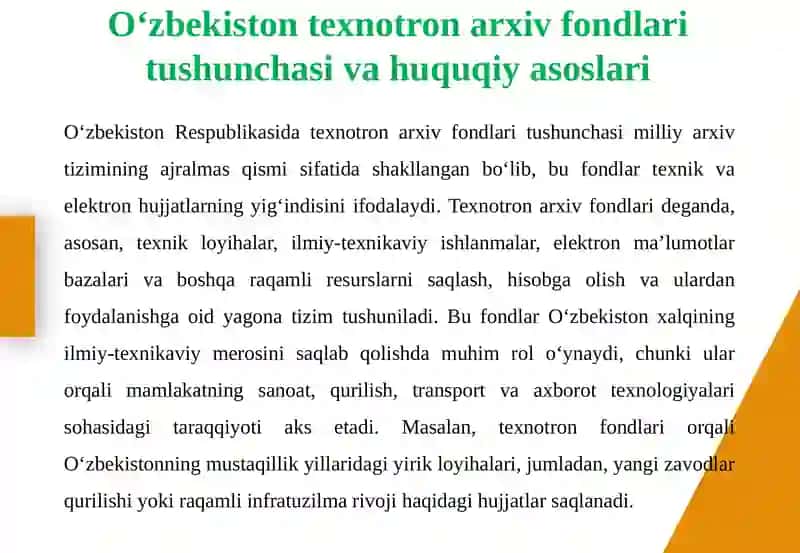 O‘zbekiston texnotron arxiv fondlari. Kino, surat va ovozli hujjatlar Milliy arxivi 4