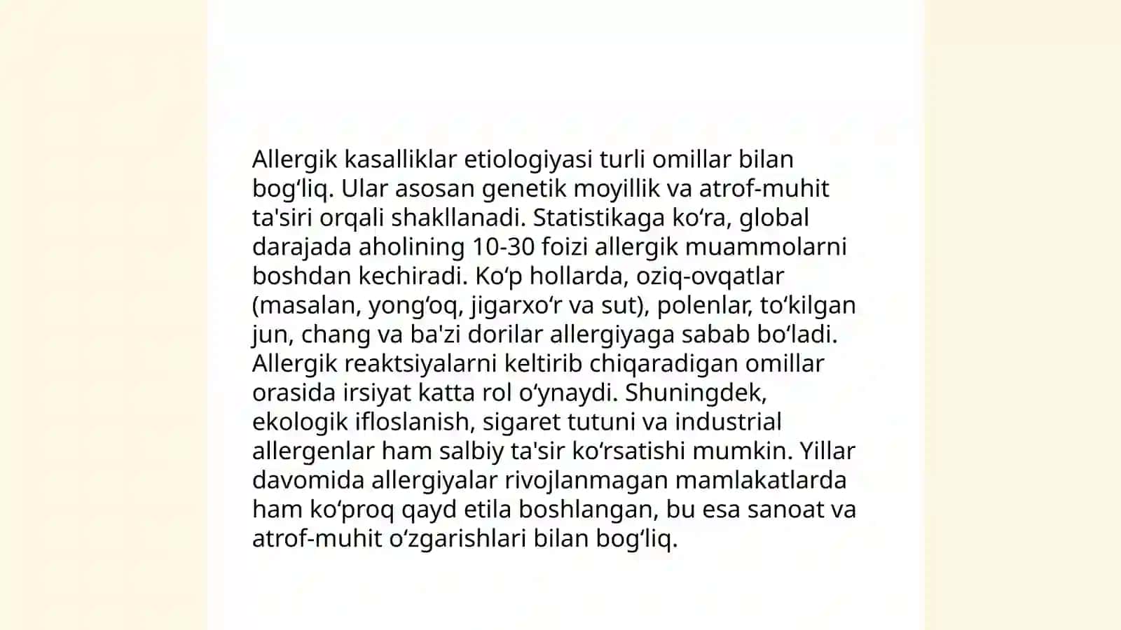 Autoimmun va allergik kasalliklar kelib chiqishi 4