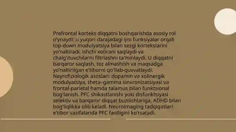 Diqqatning nerv fiziologik asosi 4