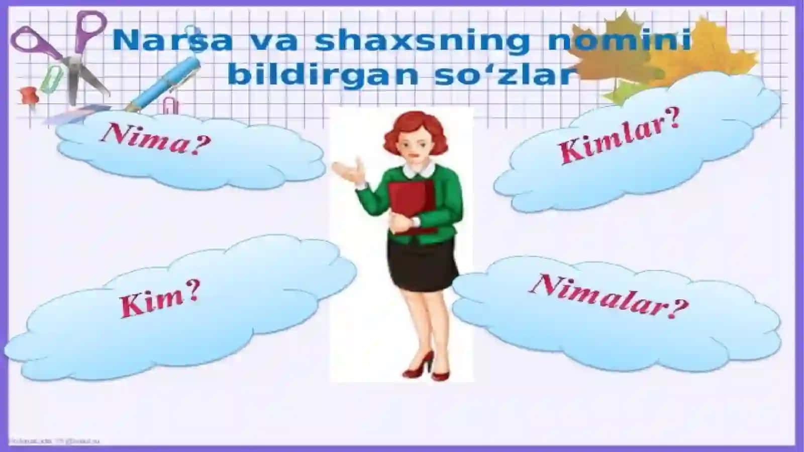 Shaxs va narsa nomini bildirgan soʻzlar 4