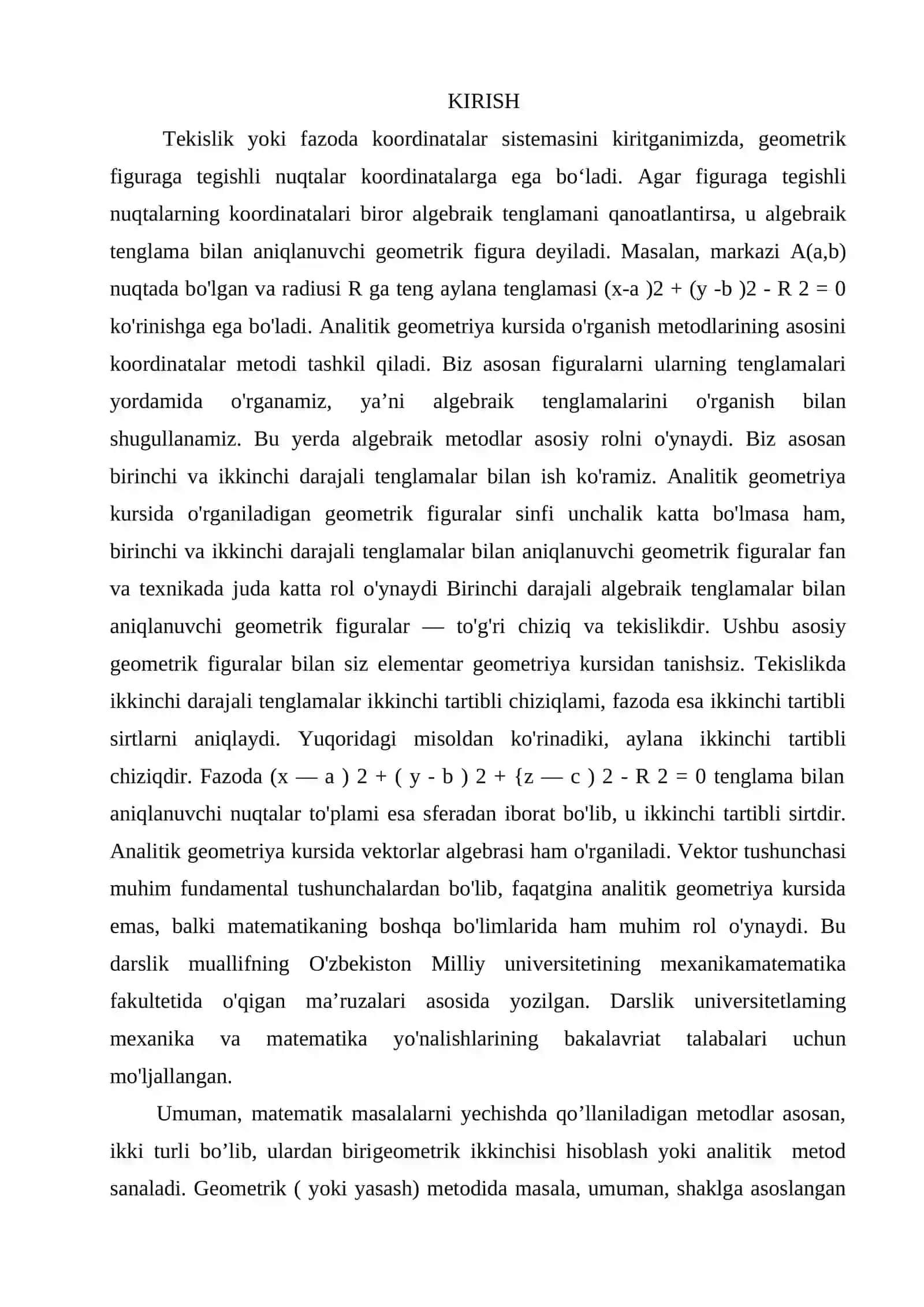 Tekislikda va fazoda oritadsiya. qutub, silidrik va seferik koordinatalar sistemasi 4