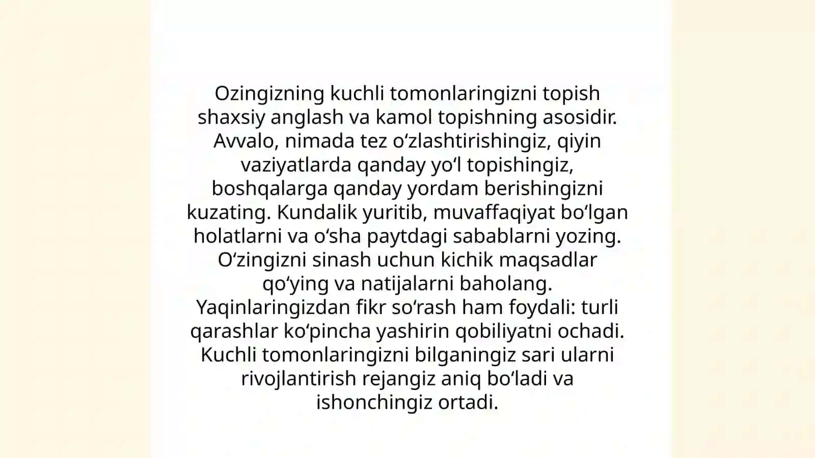 SHAXSNI O‘ZINI O‘ZI ANGLASHI. SHAXSNI O‘ZINI O‘ZI KAMOL TOPTIRISHI 4