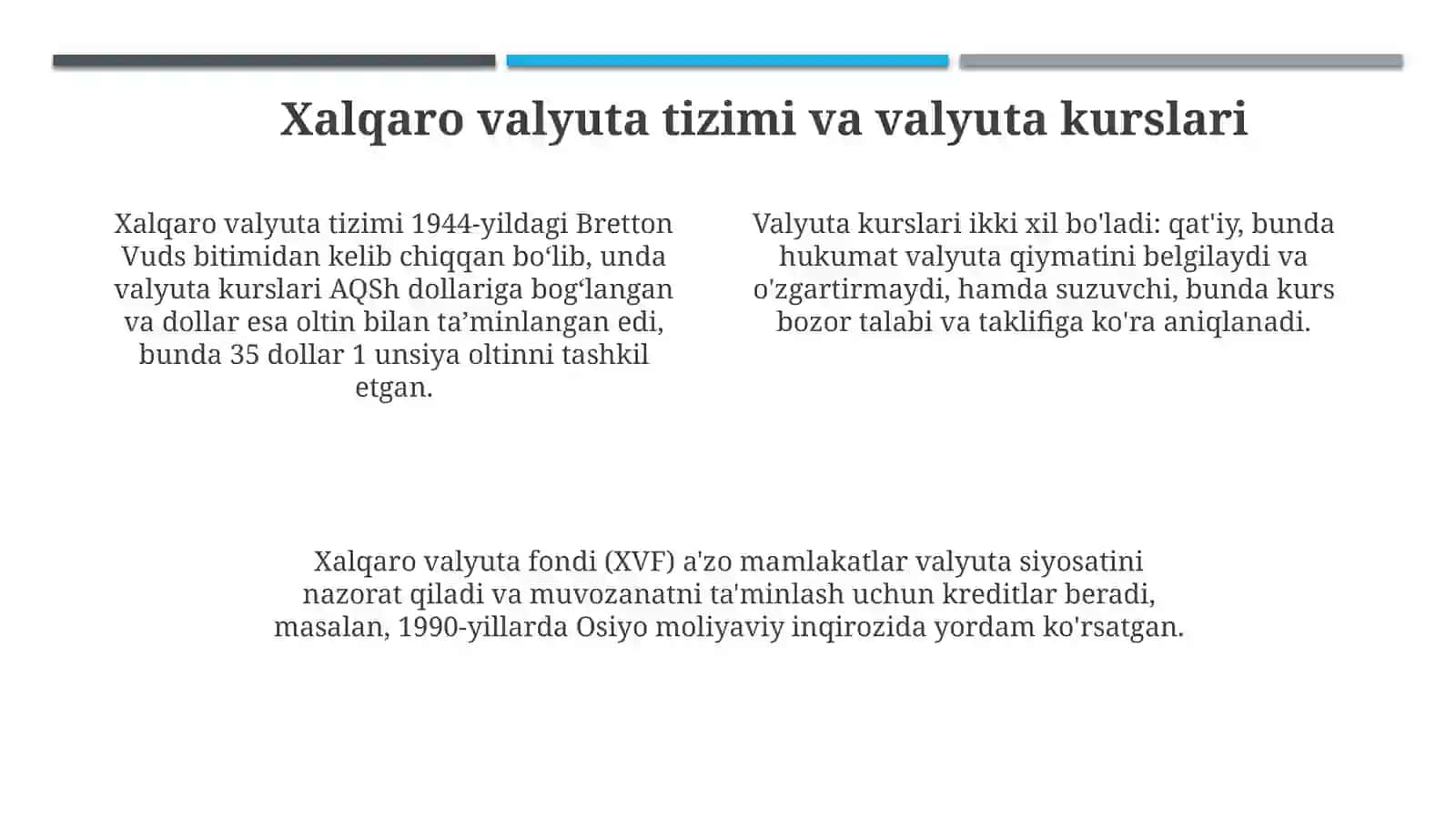Jahon bozori. Xalqaro valyuta va kredit munosabatlari 4