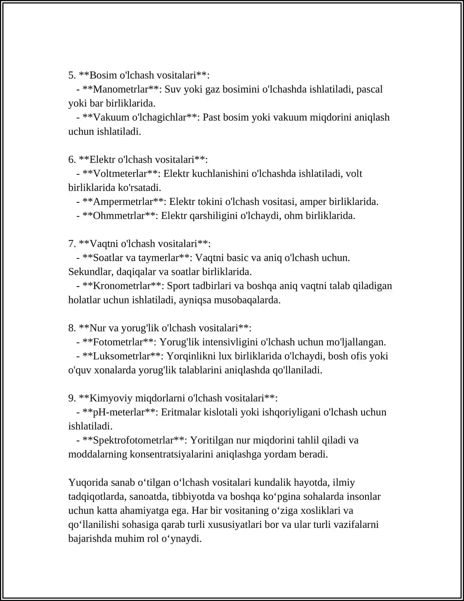 O'LCHASH VOSITALARI VA USULLARI 4