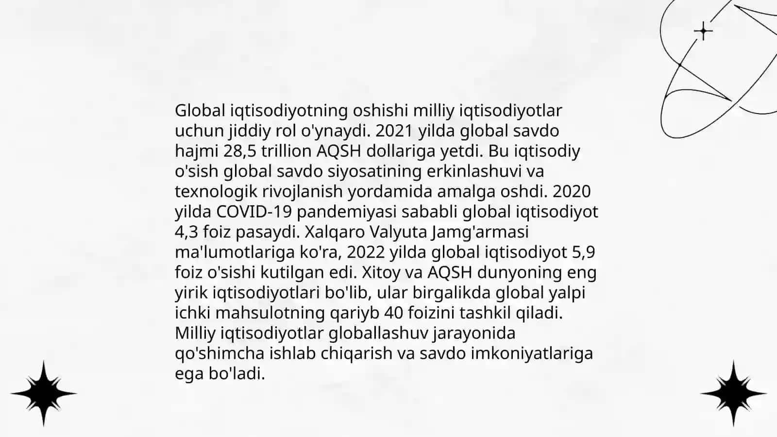 Globallashuv, globalistika barqaror taraqqiyot jarayonlarining mohiyati 4