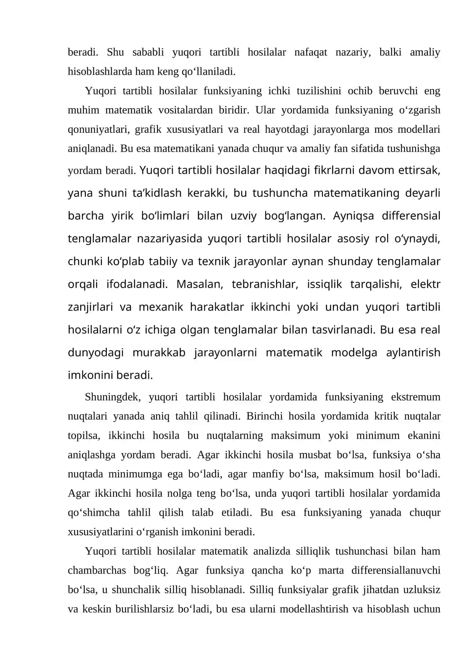 Yuqori Tartibli Hosilalar 4