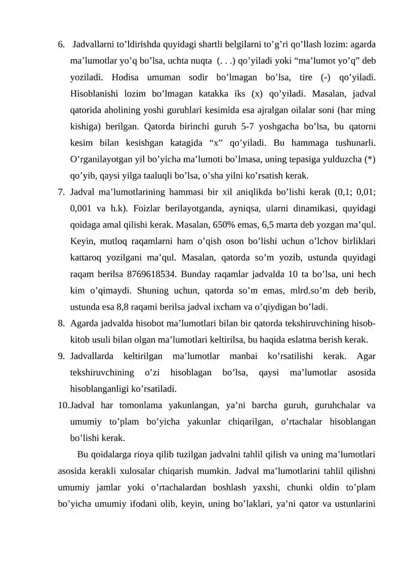 Statistik jadvallar 4