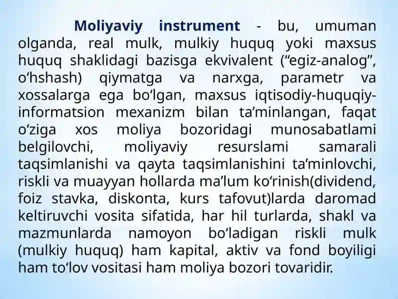 Moliyabozori vainstrumentlari 4