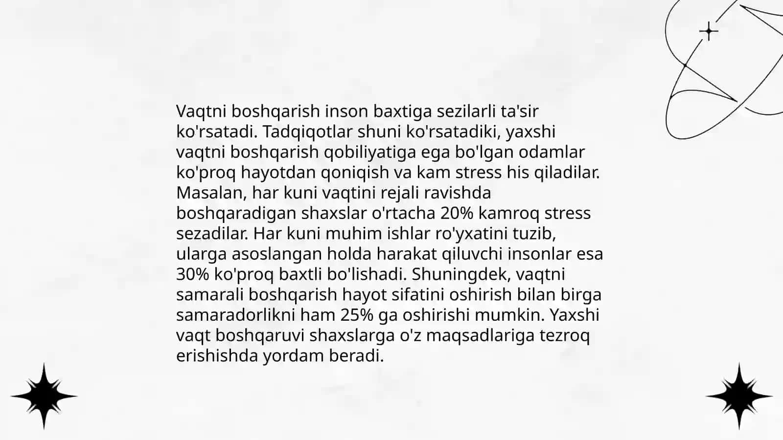 Baxt va vaqtning o'zaro bog'liqligi 4