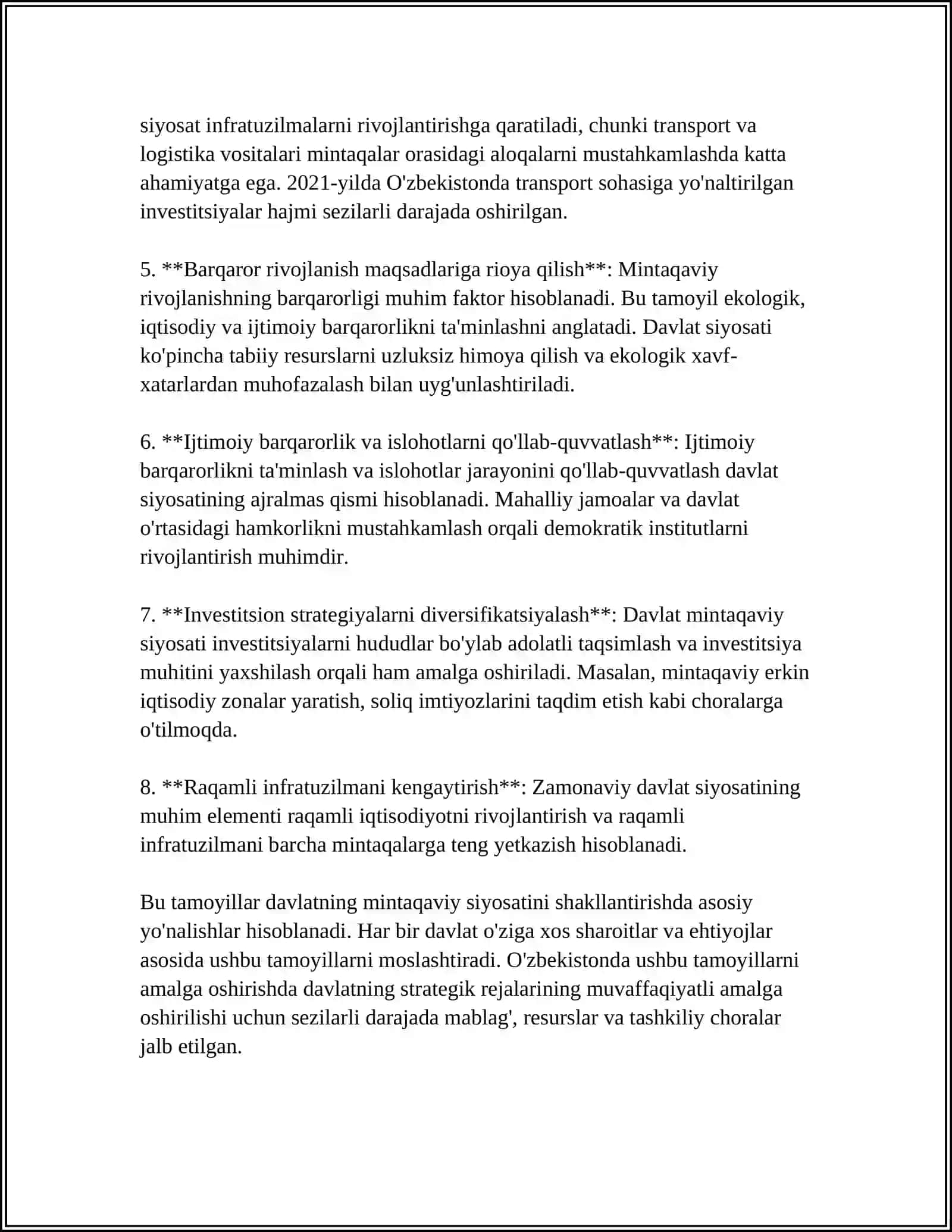 DAVLATNING MINTAQAVIY SIYOSATI VA HUDUDLARI RIVOJLANISHINING ISTIQBOLLARI 4