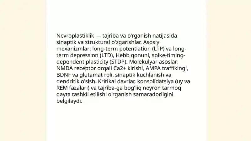 Miya tuzilishi va psixik jarayonlarning neyrobiologiyasi 4