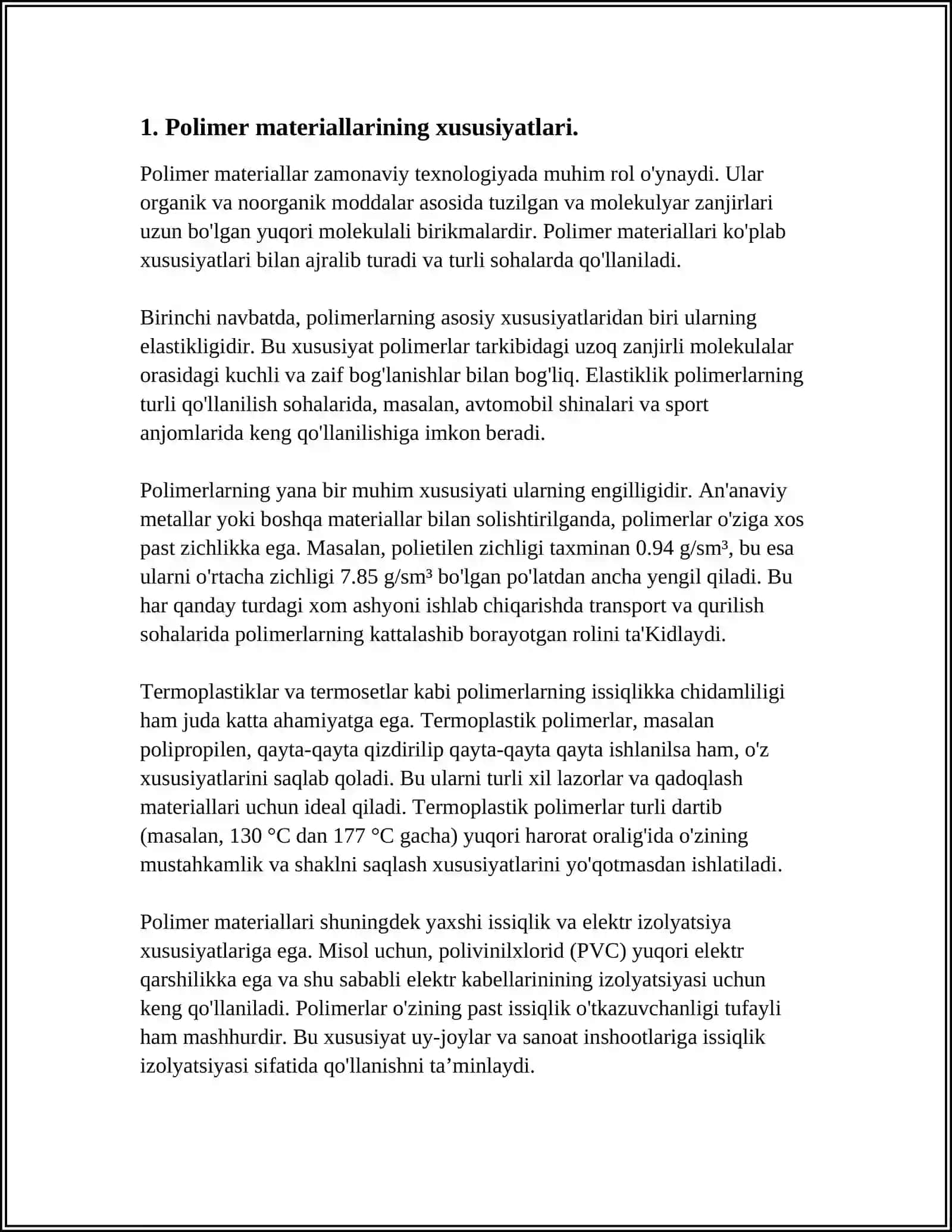 POLIMER MATERIALLARIDAN BUYUM OLISH TEXNOLOGIYASI 4