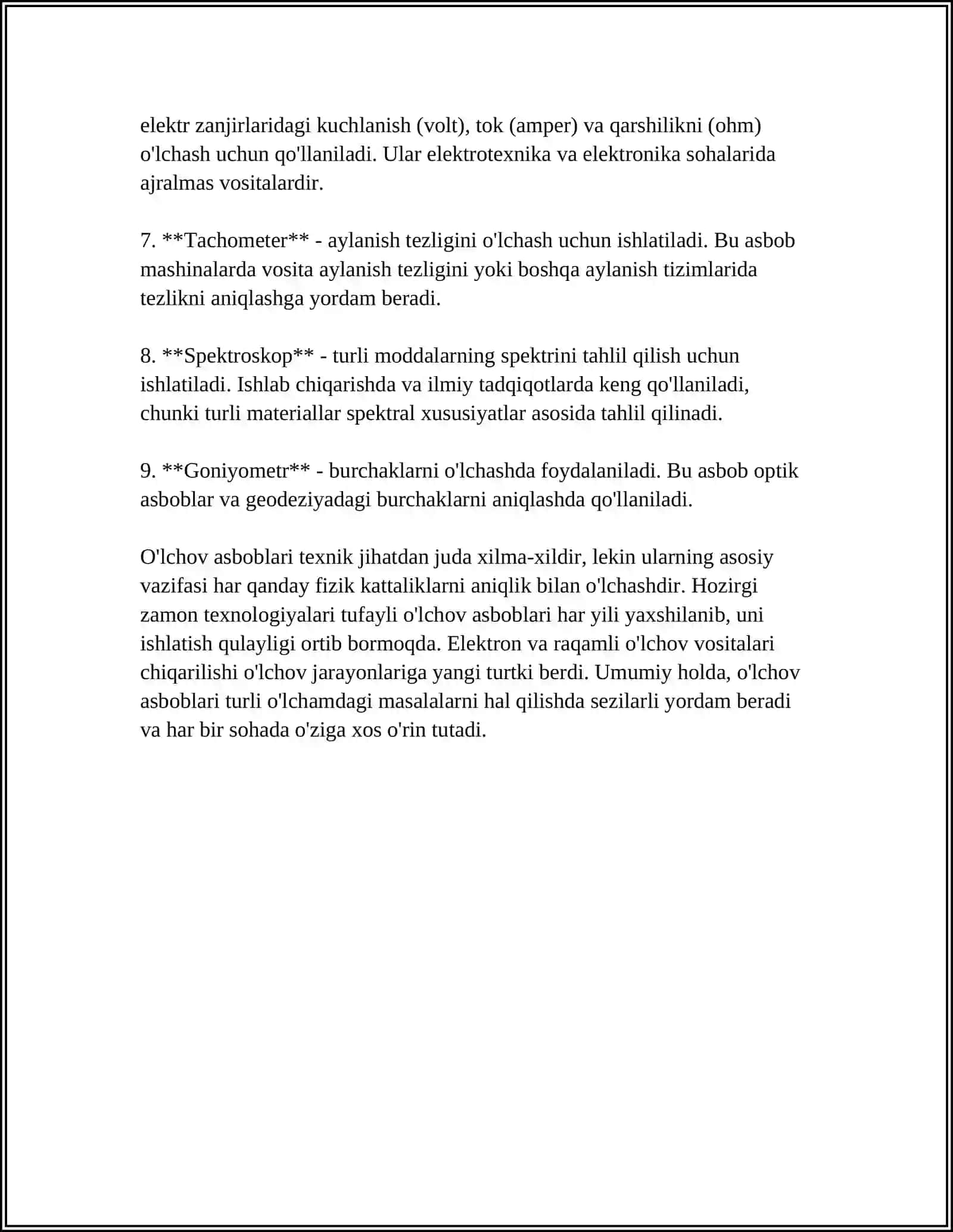 MUSTAQIL ISH Mavzu: KONSTRUKSIYALASHDAGI O’LCHOV 4