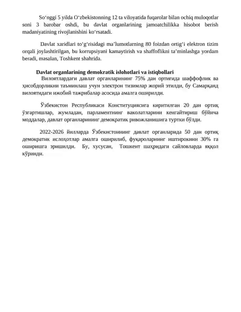 Davlat organlarini demokratik tarzda tashkil etilishi 4