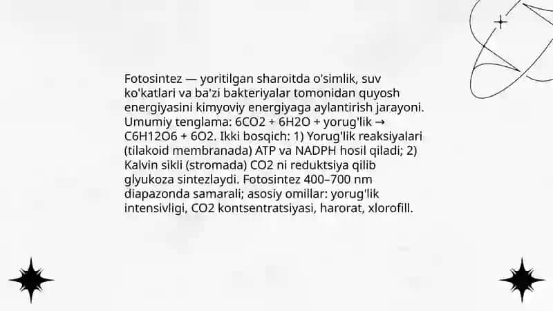 Modda va energiya almashinuvi 4