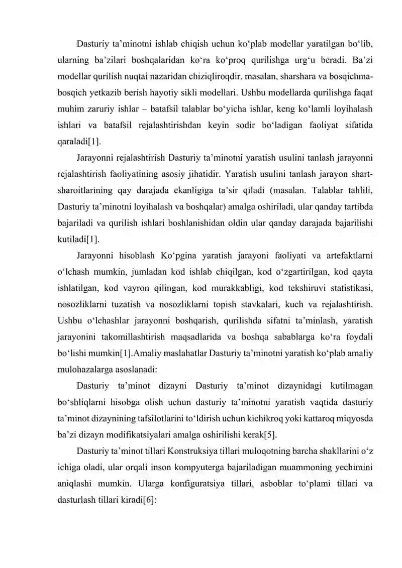 DASTURIY TAʼMINOT SIFATINI MIQDORIY BAHOLASH 4
