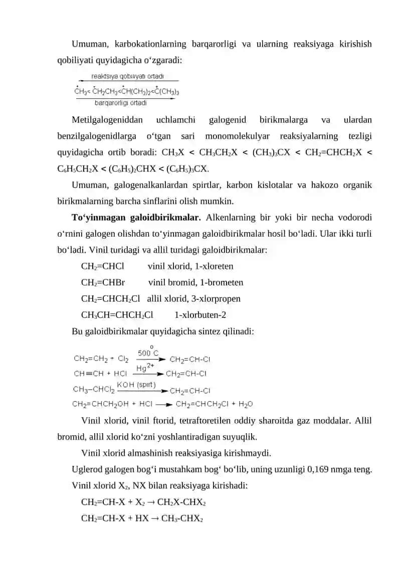 Galoidbirikmalarning kimyoviy xossalari 4