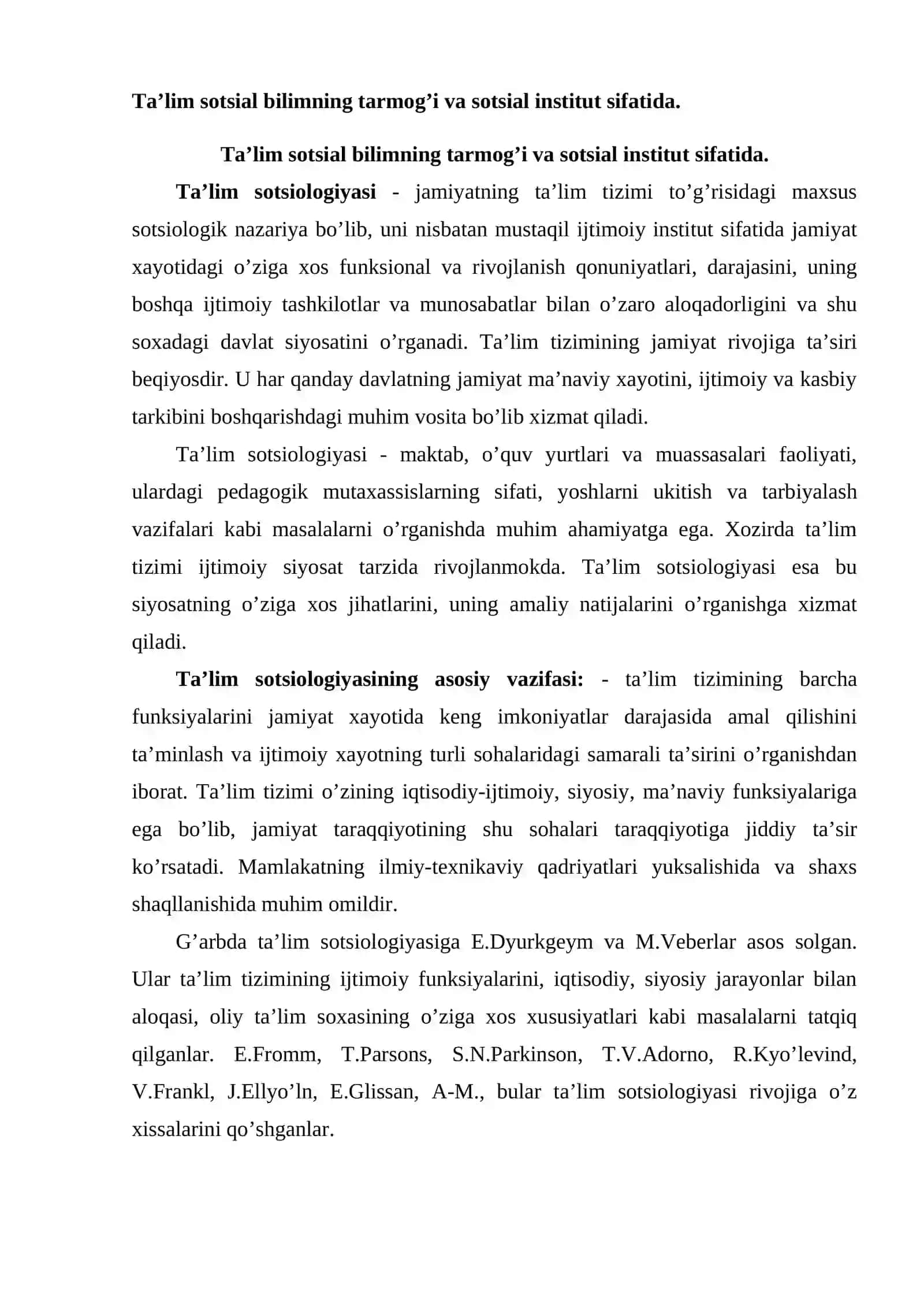 TA`LIM TARBIYA JARAYONINING SOTSIOLOGIK TAHLILI 4