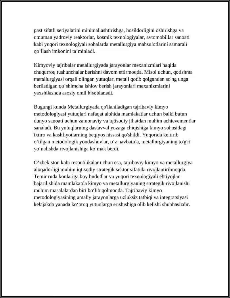 Tajribaviy Kimyoga Asos Solinishi Metallurgiyaning Shakllanishi 4