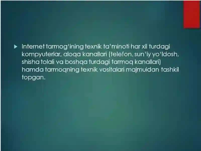 Tarmoq texnalogiyalari va internet xizmatlari 4
