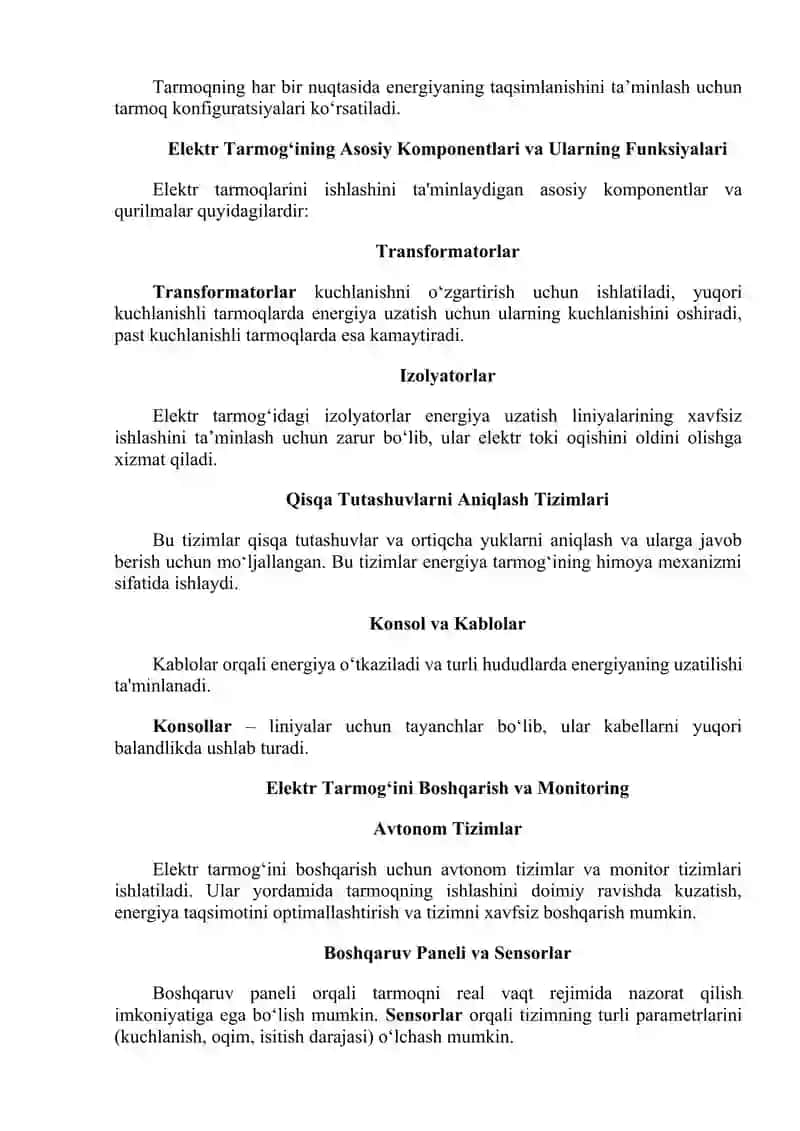 Mustaqil ish "Elektr tarmoqlar sxemalarini ishlab chiqarish" 4