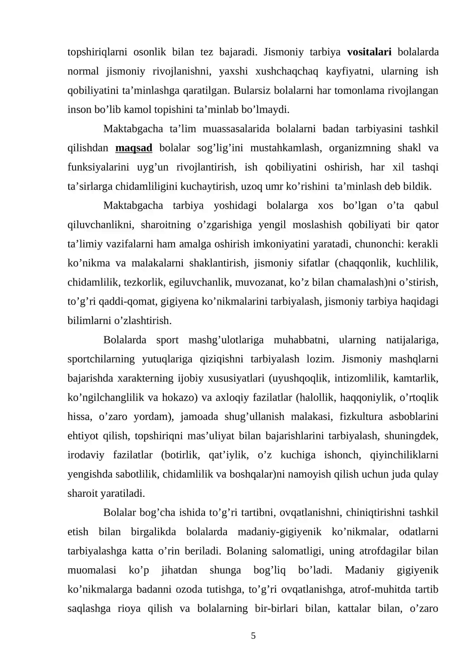 MAKTABGACHA TA’LIM YOSHIDAGI BOLALAR JISMONIY TARBIYASINI TASHKIL QILISHN 4