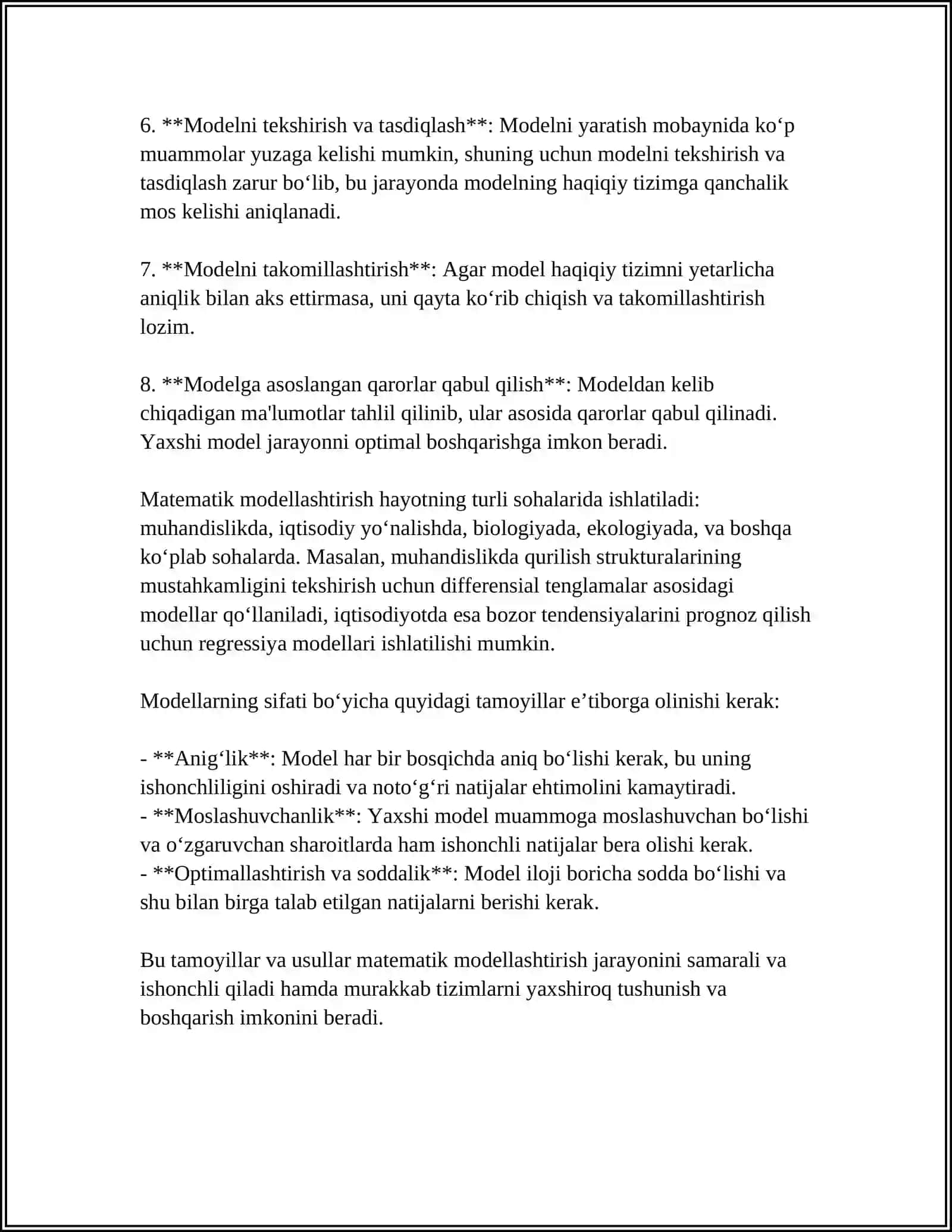 Matematik Modellashtirish Usullarini Yaratish 4