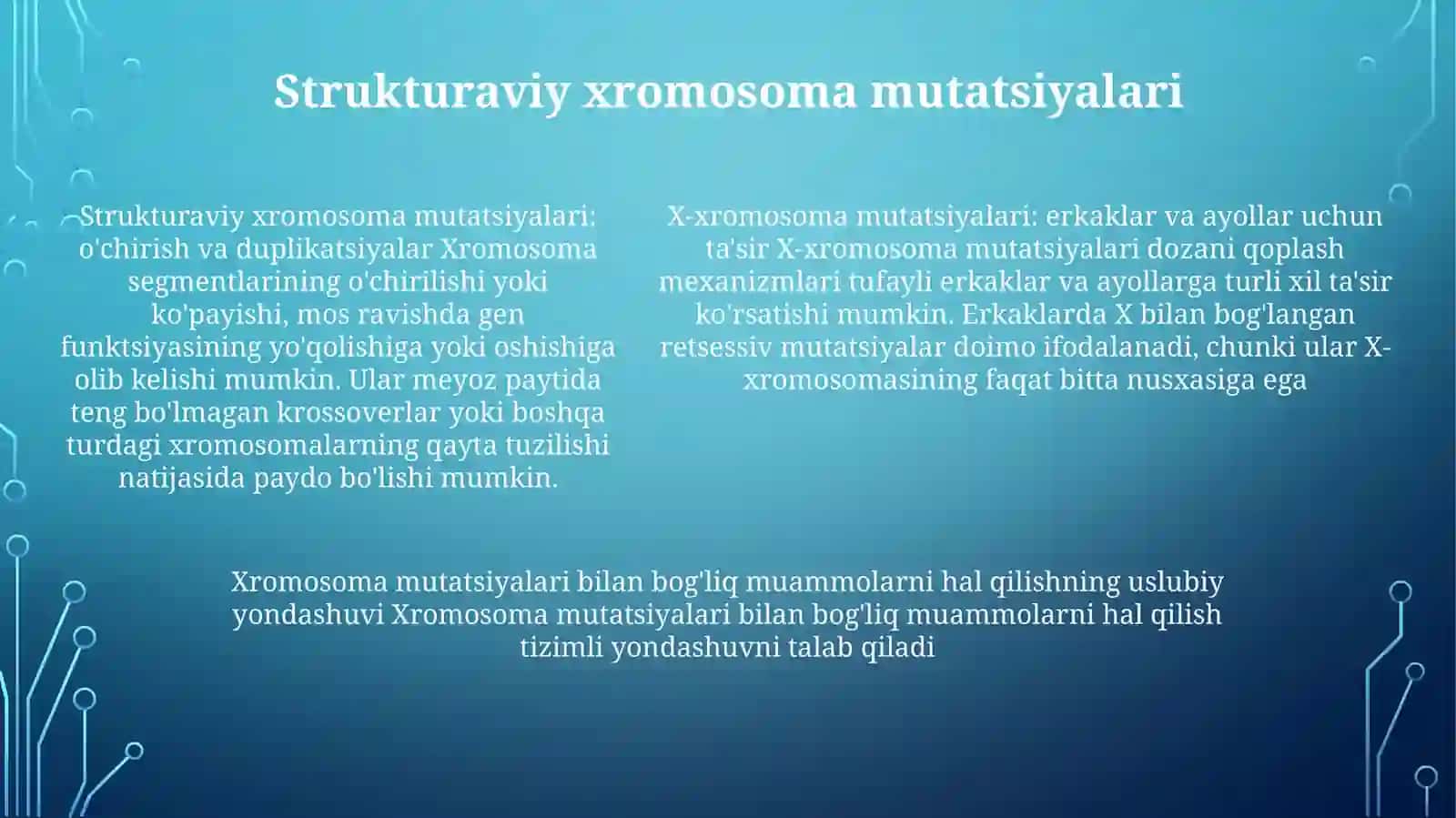 Xramasoma Mutatsiyalariga Doir Masalalar Va MashqlarYechishMetodikasi 4