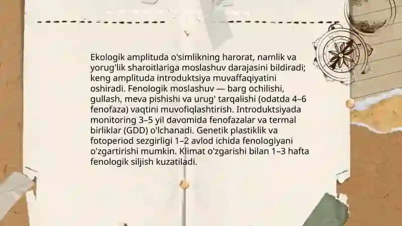 O'simliklar Introduktsiyasining Ekologik va Iqlimiy Omillar 4