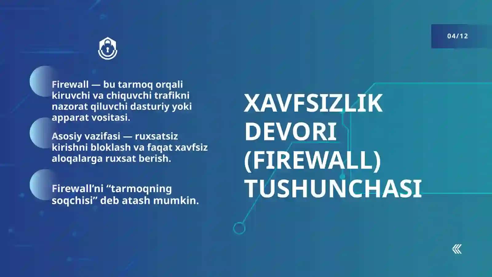 Xavfsizlik devorlari (firewall) ishlash prinsipi 4