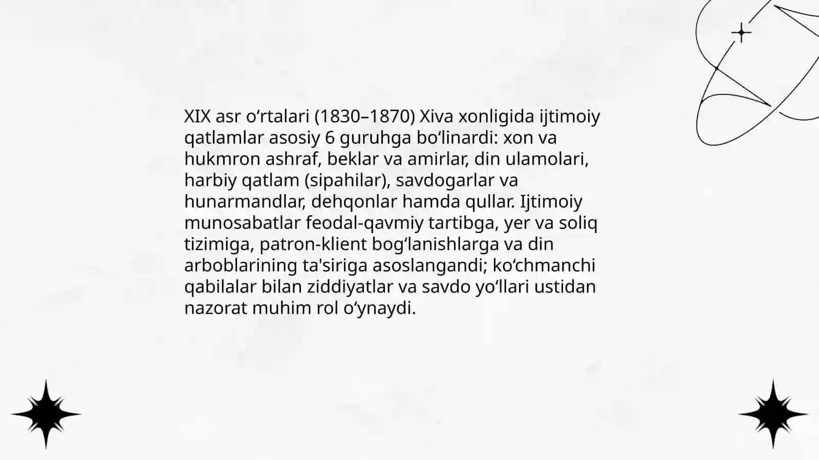 XlX asr oʻrtalarida Oʻrta Osiyo xonliklarining ijtimoiy-siyosiy va iqtisodiy ahvoli 4