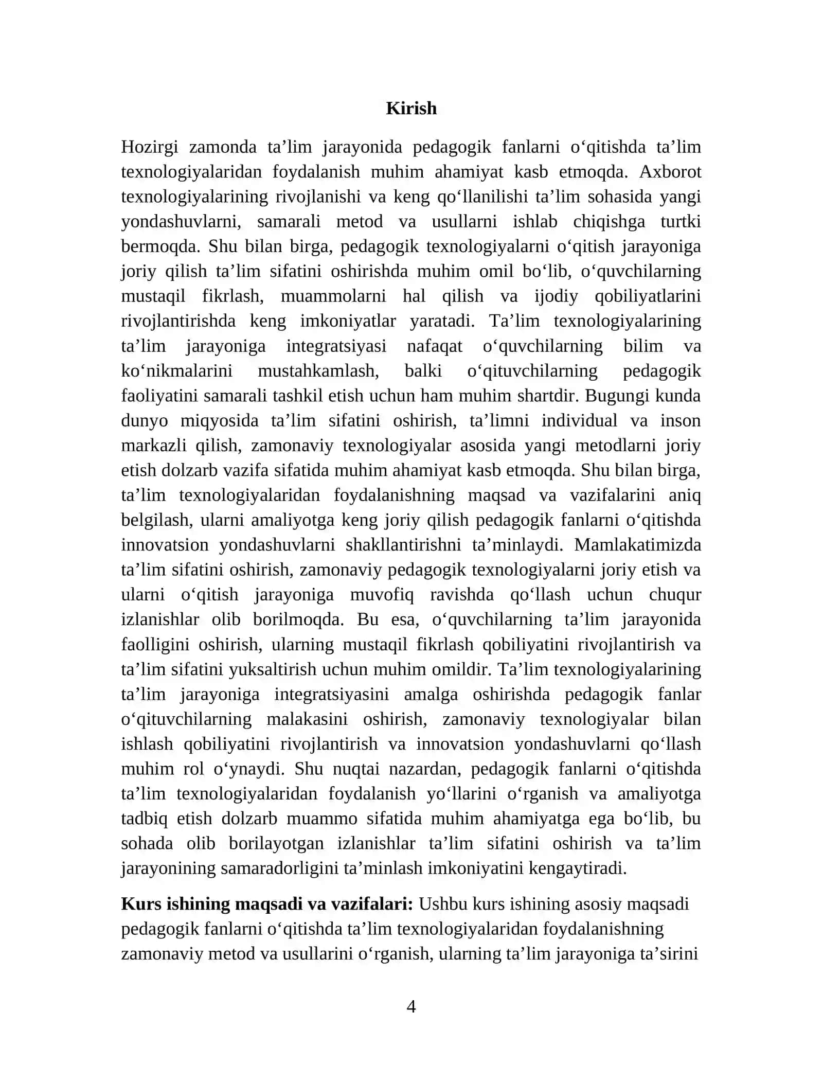 Pedagogik fanlarni oʻqitishda taʼlimning texnologik usullaridan foydalanish yoʻllari 4