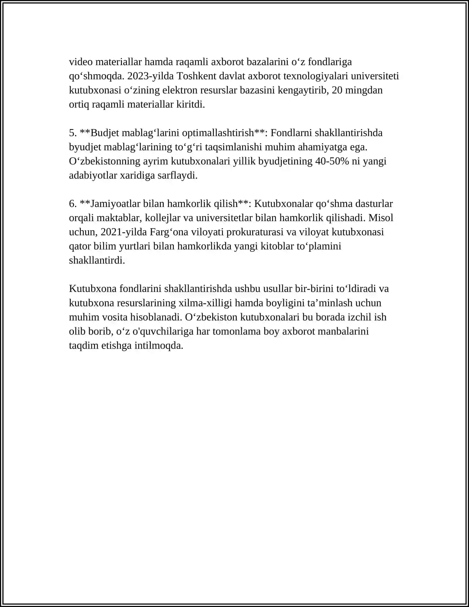 KUTUBXONA FONDLARINI SHAKLLANTIRISH VA ULARNI BOSHQARISH 4