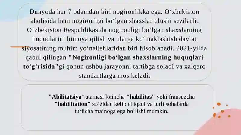 Nogironligi bo'lgan shaxslarni abilitatsiya qilish jarayonlari 4
