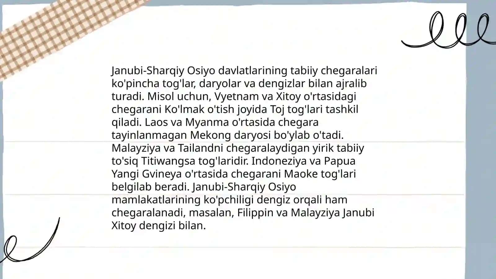 Janubi-Sharqiy Osiyo davlatlarining tabiiy va siyosiy chegaralari 4
