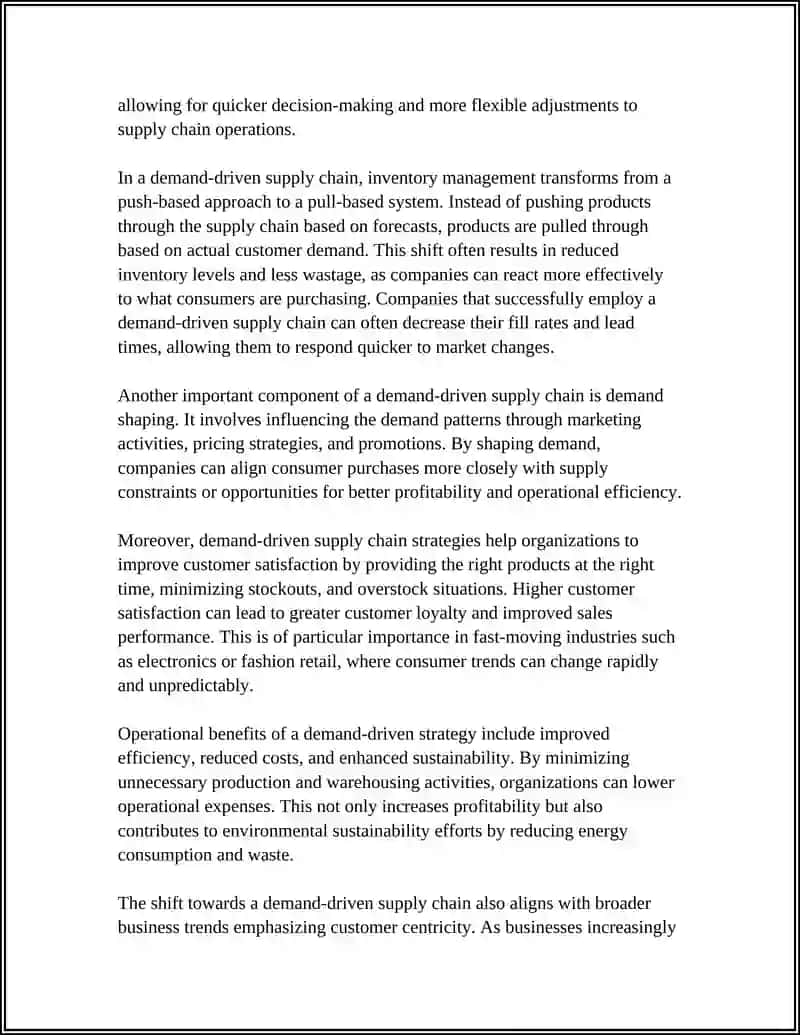 Demand-driven supply chain strategy 4
