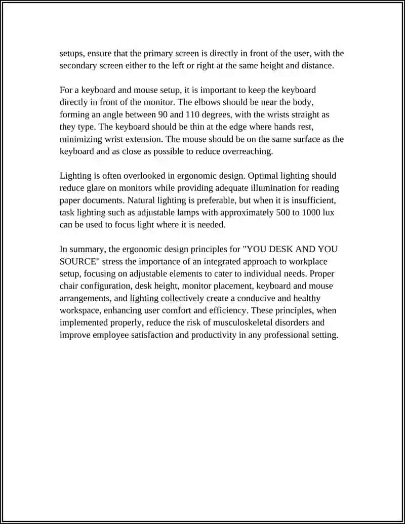 Ergonomic Design Principles for YOU DESK AND YOU SOURCE 4