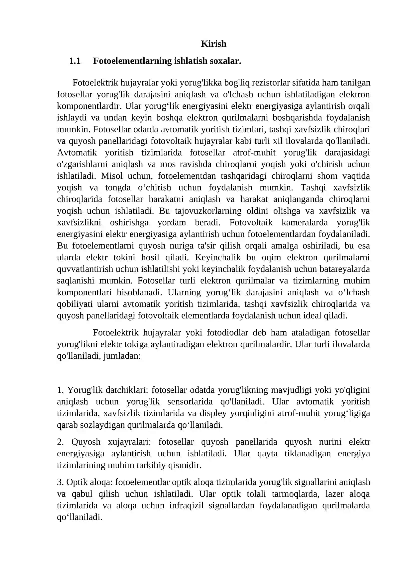 Fotorezistor yordamida xonalarni yoritish chiroqlarini boshqarish kurs ishi 4