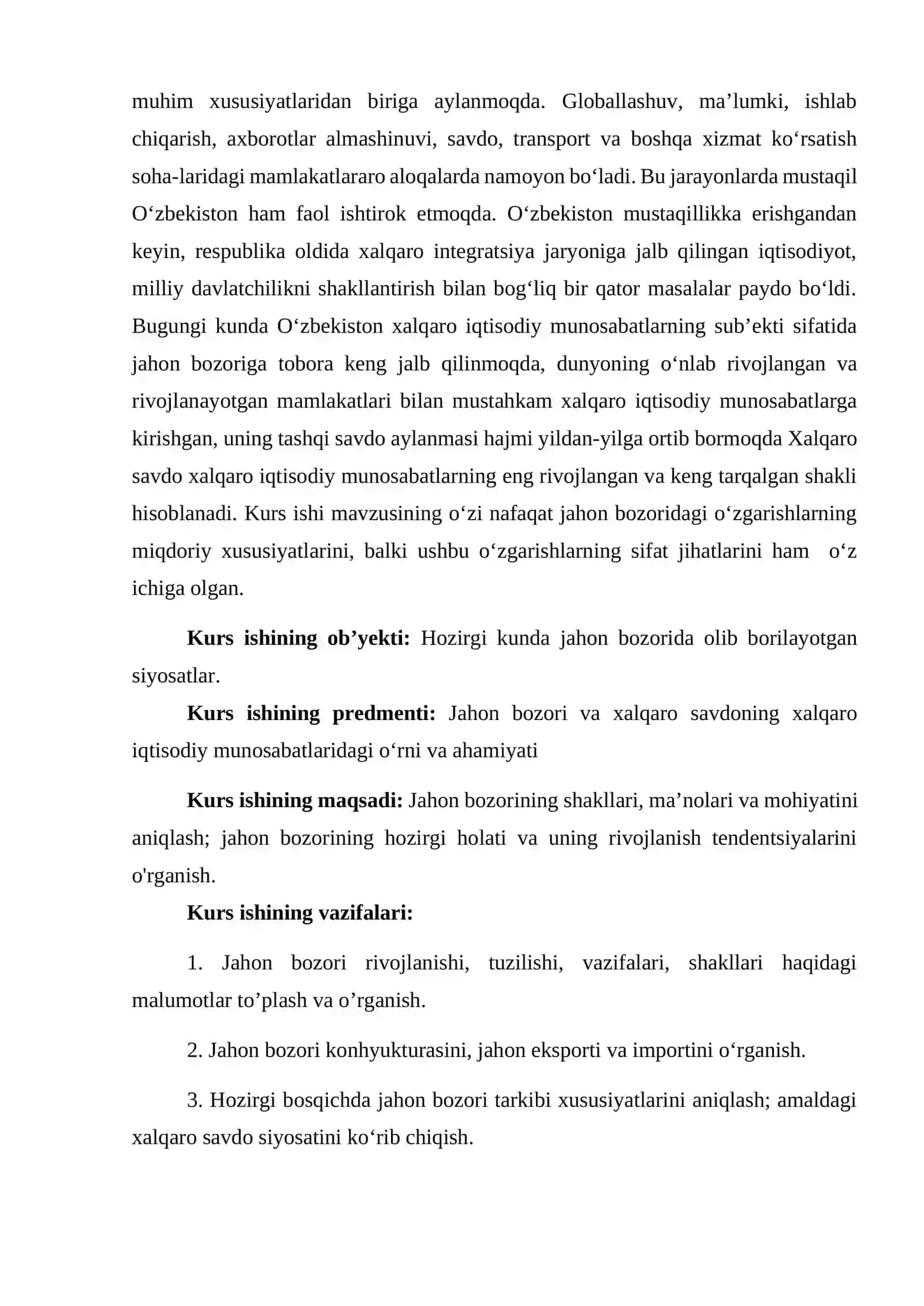 XALQARO SAVDO: JAHON BOZORIDAGI TALAB VA TAKLIF 4
