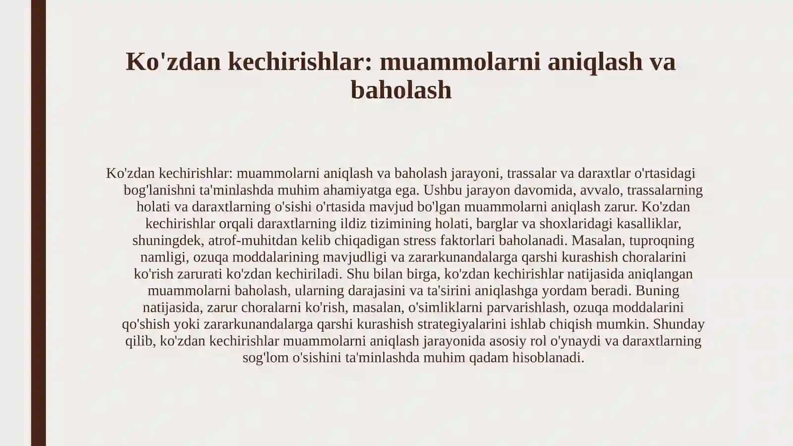 XL trassalarini daraxtlardan tozalash, ko'zdan kechirishlar va ko'rikdan o'tkazishlar. 4