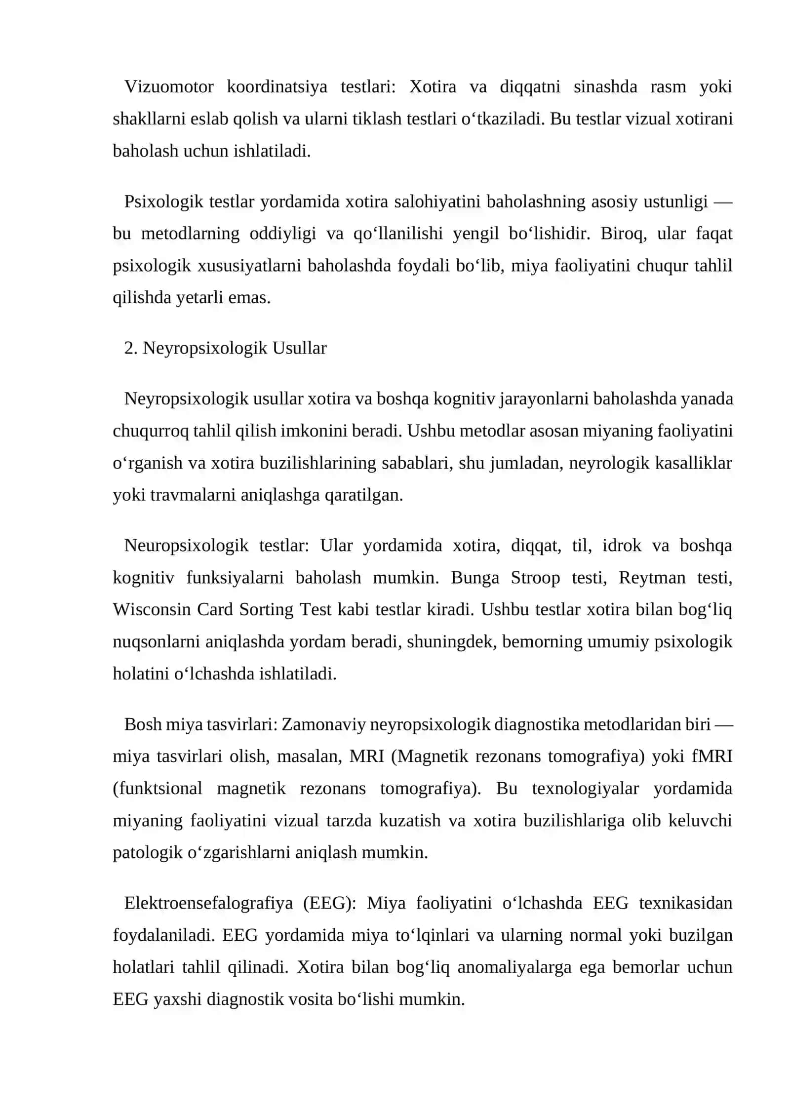 XOTIRANI DIAGNOSTIKA QILISH METODLARI 4